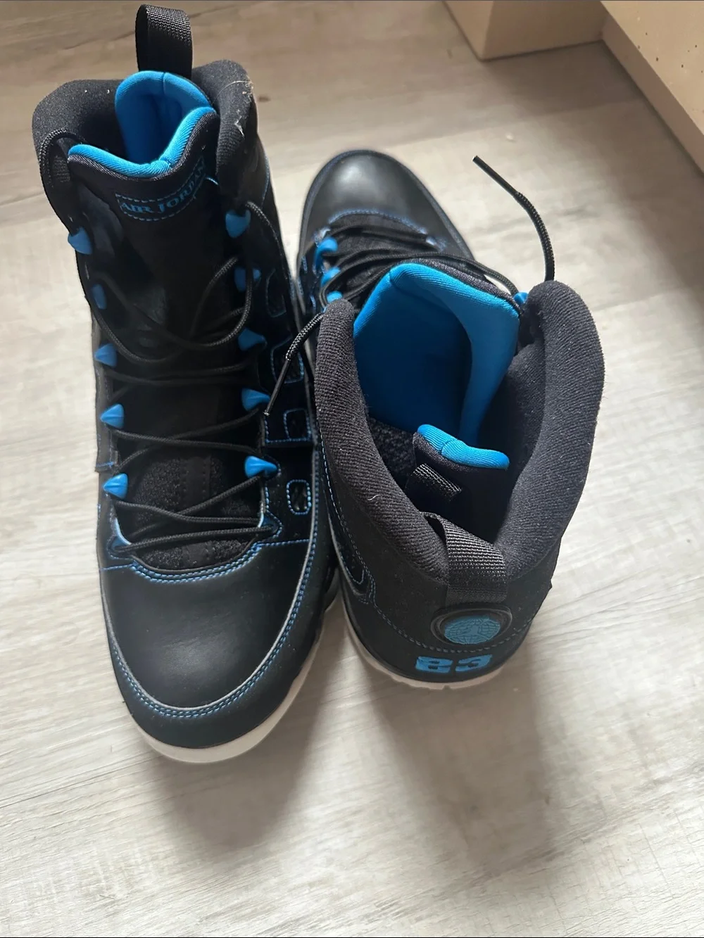 Jordan Black and Blue High-Top Boots